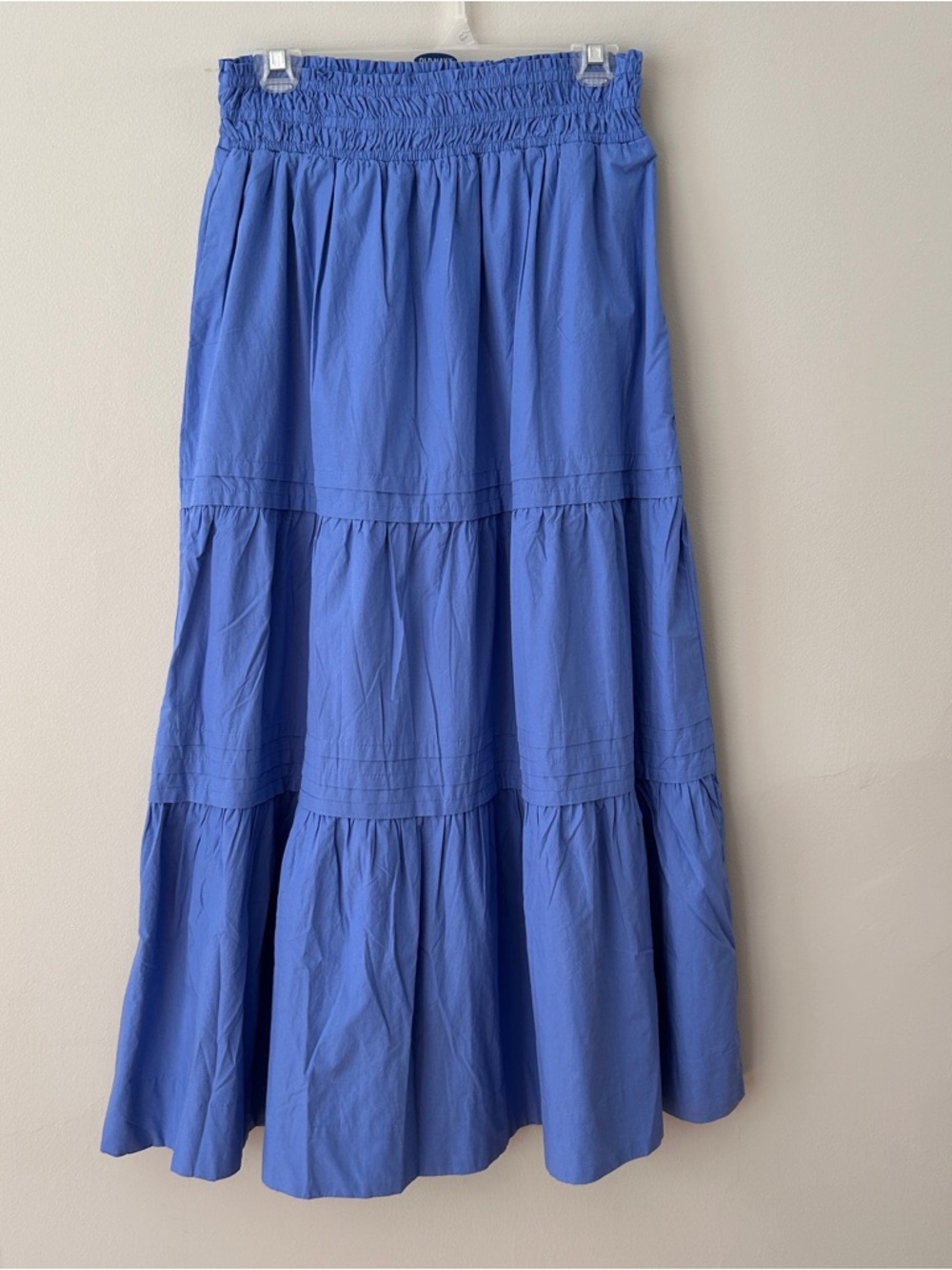 Quince Blue 100% Organic Cotton Poplin Tiered Maxi Skirt - Picture 3 of 5